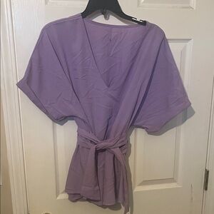 Lavender V-Neck Blouse